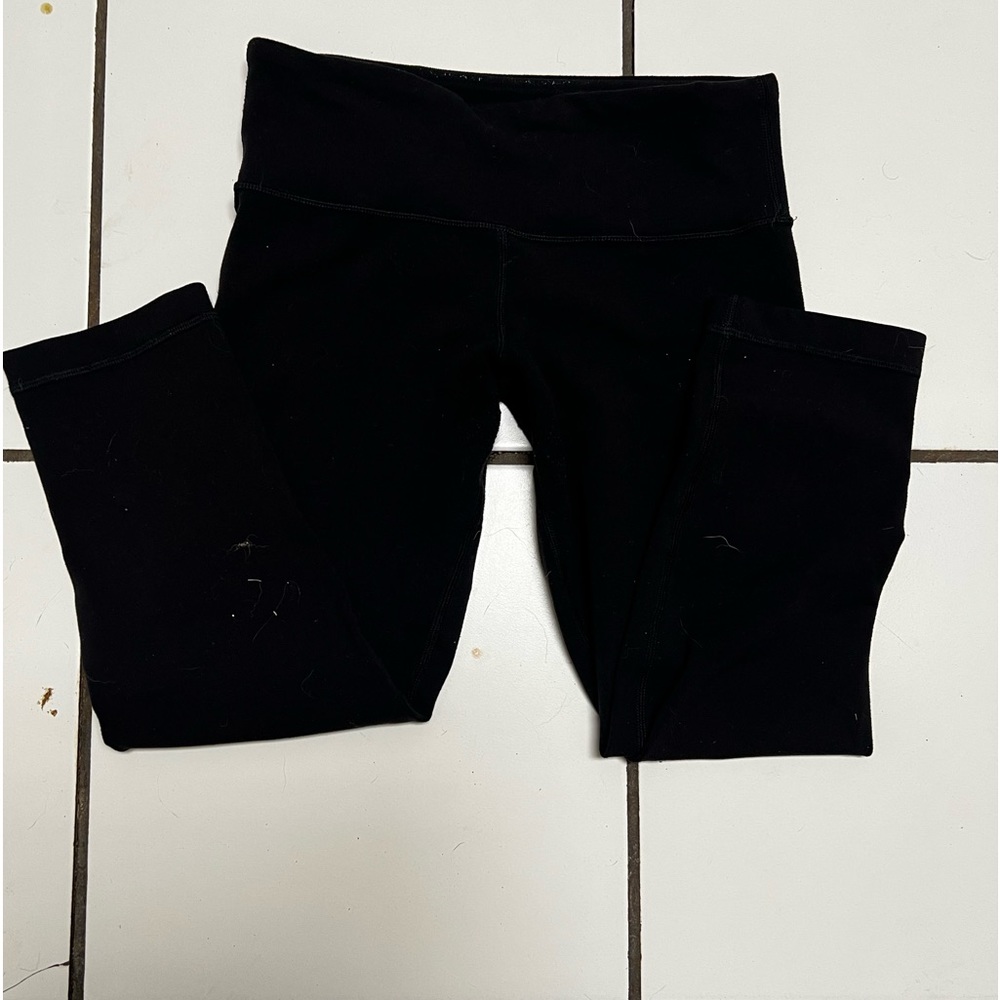 Lulumon black leggings.  Hit at the ankles, and a small size,Excellent condition